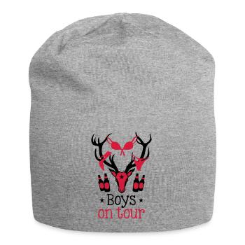 60 Macho Hirsch Geweih Boys on Tour Deer Männer - Jersey-Beanie - Grau meliert - Vorne