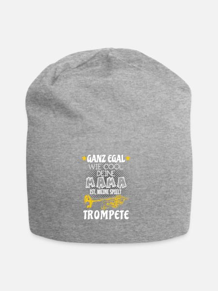 Trompete - Meine Mama spielt Trompete - T-Shirt - Jersey-Beanie - Grau meliert