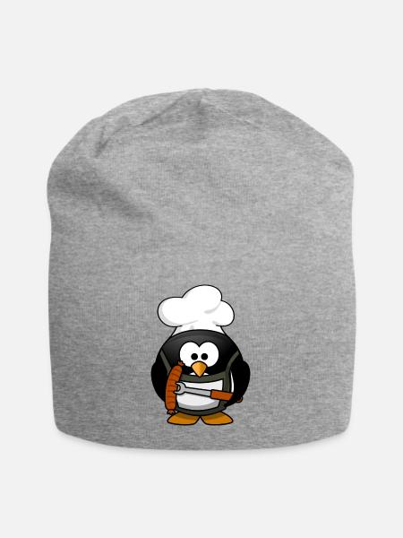dessin animé pingouin 23 - Bonnet en jersey - gris chiné