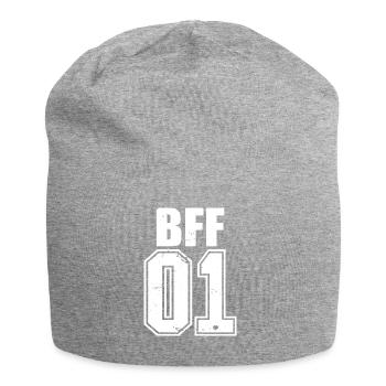 BFF 01 Nr. 1 King Best Friends Freunde Nummer - Jersey-Beanie - Grau meliert - Vorne