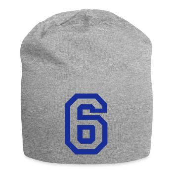 6 - Nummer - Jersey-Beanie - Grau meliert - Vorne