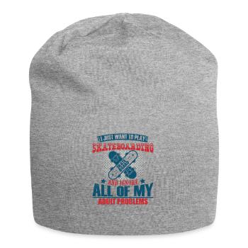 I Just want to play Skateboarding - lustig skater - Jersey-Beanie - Grau meliert - Vorne