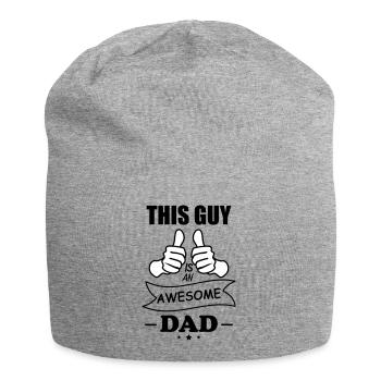 this guy is an awesome dad, father - Jersey Beanie - heather grey - Front