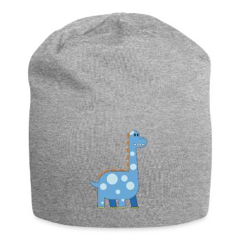 joyeux dinosaure en peluche enfant doux préhistoire - Bonnet en jersey - gris chiné - Devant