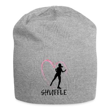 Dear Shuffle Dance - pink heart with dancer - Jersey Beanie - heather grey - Front
