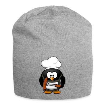 Cuisson du pingouin avec des saucisses grillées - Bonnet en jersey - gris chiné - Devant