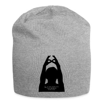 Let me show you the world in my eyes - Jersey-Beanie - Grau meliert - Vorne
