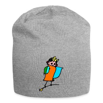 petite sorcière sur le balai - Bonnet en jersey - gris chiné - Devant
