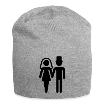 Mariée et marié / mariée Pair / Jeunes Mariés / - Bonnet en jersey - gris chiné - Devant