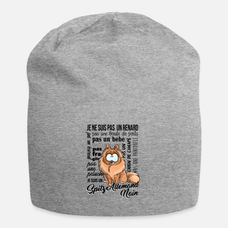 Ich bin Deutscher Spitz Schwarzer Zwerg - Jersey-Beanie - Grau meliert