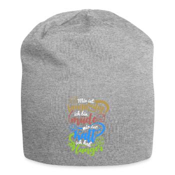 langweilig ich bin müde mir ist kalt ich Hunger - Jersey-Beanie - Grau meliert - Vorne