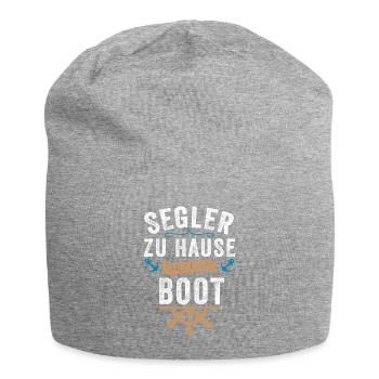 Segler Boot Segeln Anker Kapitän Sprüche Geschenk - Jersey-Beanie - Grau meliert - Vorne