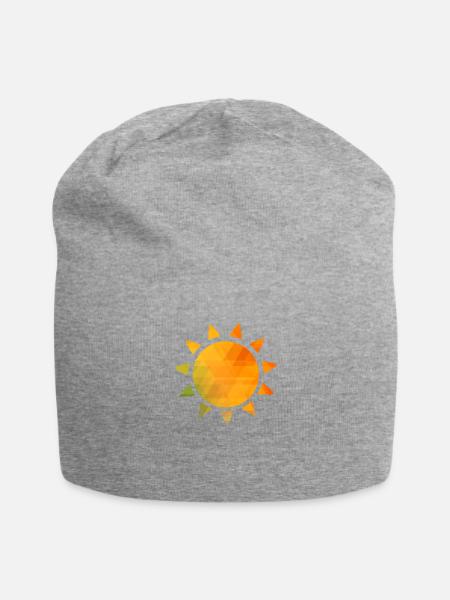Sonne - Jersey-Beanie - Grau meliert