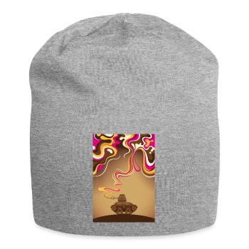 Panzer Tank Love No War Stop Krieg Frieden - Jersey-Beanie - Grau meliert - Vorne