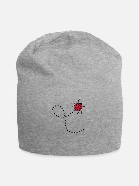 ligne pointillé chemin chemin coccinelle petits sues - Bonnet en jersey - gris chiné