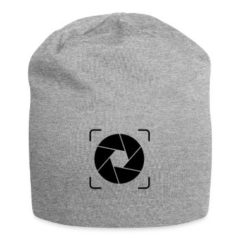 Kamera - Linsen - Jersey-Beanie - Grau meliert - Vorne