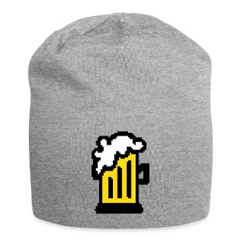 Beer Pixel Art - Jersey Beanie - heather grey - Front