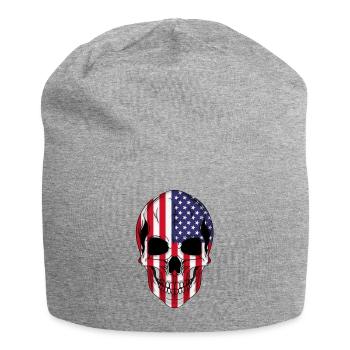 Skull USA - Jersey Beanie - heather grey - Front