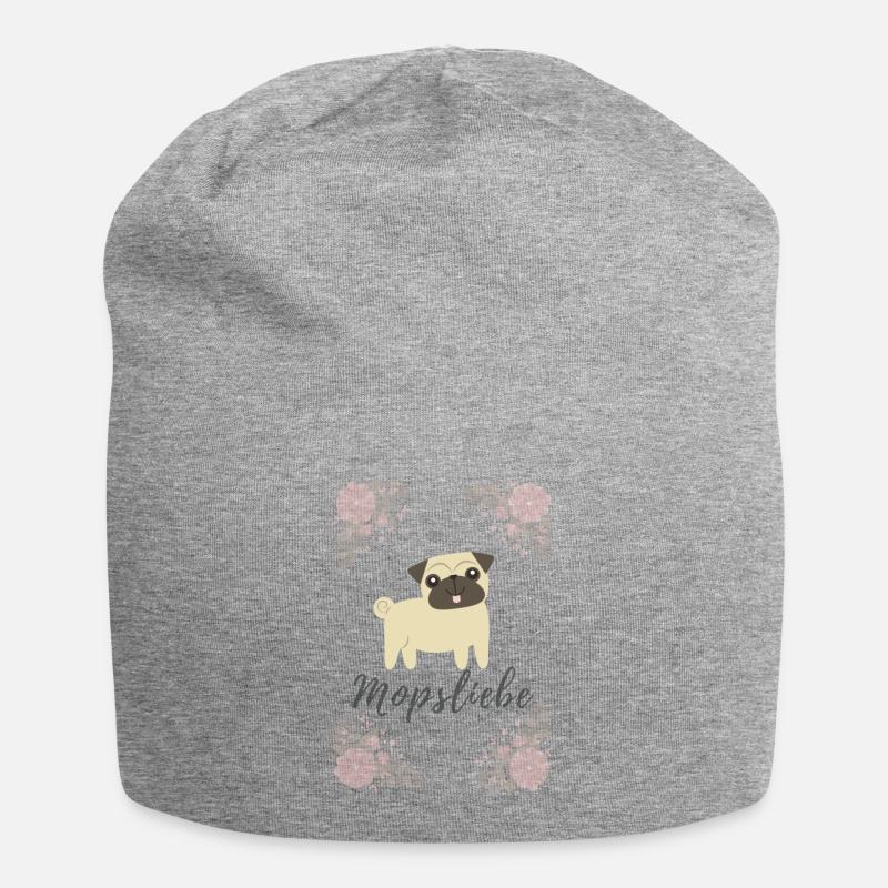 mopsliebe - Jersey-Beanie - Grau meliert