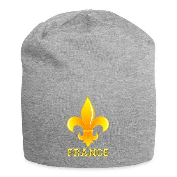 Fleur de Lys, französisch Symbol - Jersey-Beanie - Grau meliert - Vorne