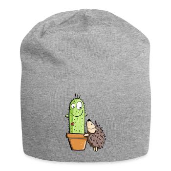 Igel Und Kaktus In Love - Jersey-Beanie - Grau meliert - Vorne