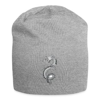 Dragon, Dragon, fire, mystical being - Jersey Beanie - heather grey - Front