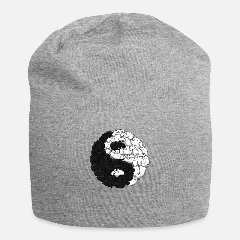 Yin Yang Schafe - Jersey-Beanie - Grau meliert