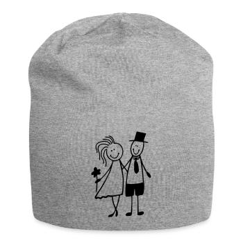 mariée et le marié - Bonnet en jersey - gris chiné - Devant