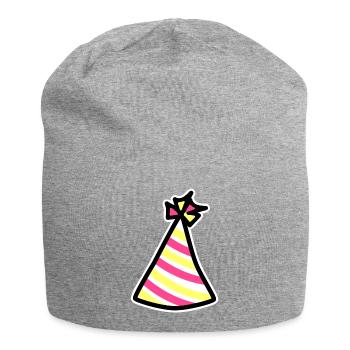 Funny anniversaire chapeau chapeau chapeau chapeau de fête - Bonnet en jersey - gris chiné - Devant