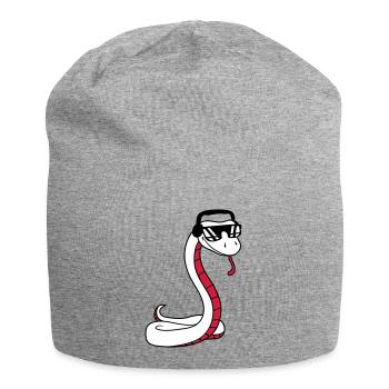 dj cool musik party feiern sonnenbrille kopfhoerer - Jersey-Beanie - Grau meliert - Vorne