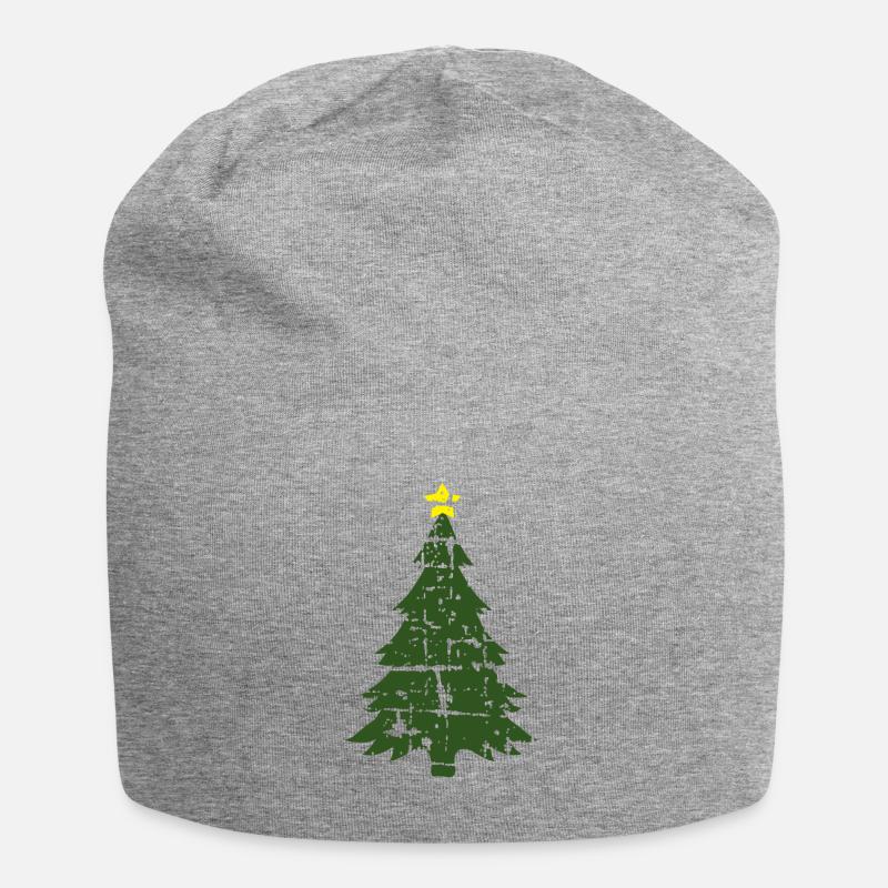 Weihnachtsbaum - Jersey-Beanie - Grau meliert