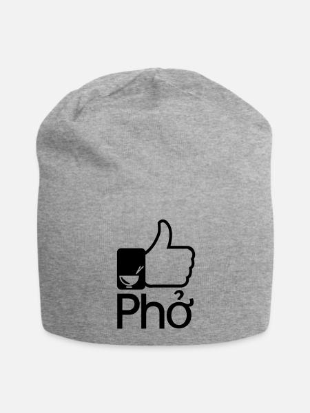 wie pho - Jersey-Beanie - Grau meliert