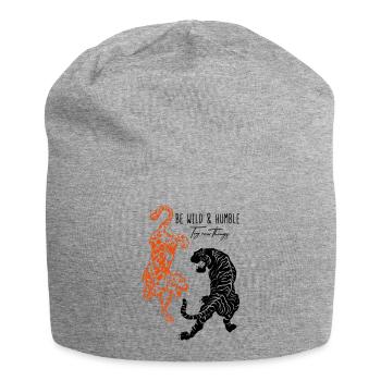 Be Wild And Humble - Tiger Leopard Illustration - Jersey Beanie - heather grey - Front