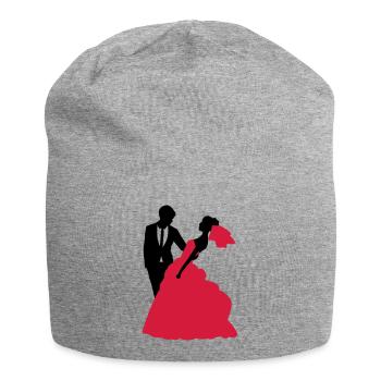 Mariage, Mariée, Le marié - Bonnet en jersey - gris chiné - Devant