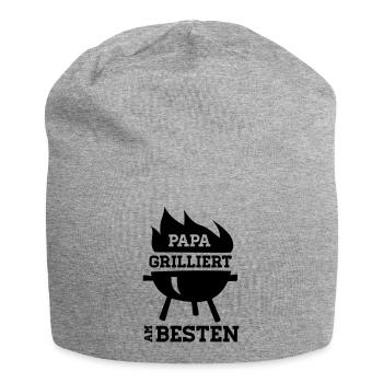 Papa Grilliert Am Besten - Jersey-Beanie - Grau meliert - Vorne