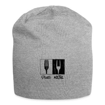 Lustiges heavy metal rocker gabel rock geschenk - Jersey-Beanie - Grau meliert - Vorne