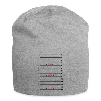 Yes Wow Diva Length Check T-Shirt - Jersey Beanie - heather grey - Front