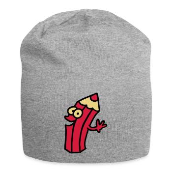 fröhlicher stift - Jersey-Beanie - Grau meliert - Vorne