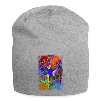 psychedelic power flower - Jersey-Beanie - Grau meliert - Vorne