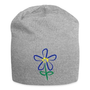 Blume - Jersey-Beanie - Grau meliert - Vorne