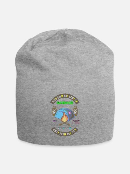 Keep Calm And Camp On Gardasee - Jersey-Beanie - Grau meliert