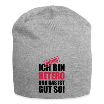 03 ich bin hetero und das ist gut so - Jersey-Beanie - Grau meliert - Vorne