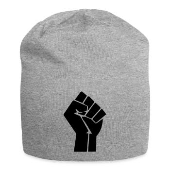 Raised Fist - Jersey Beanie - heather grey - Front