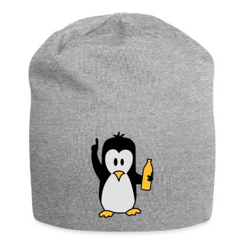 Ivre beuverie bière pingouin - Bonnet en jersey - gris chiné - Devant