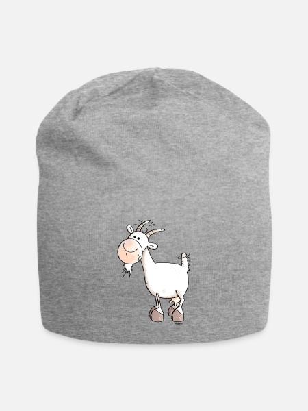 Charmante Ziege - Ziegen - Jersey-Beanie - Grau meliert
