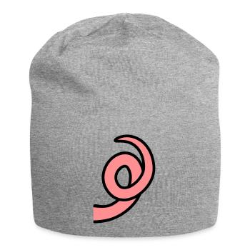 Schweinchen Ringelschwanz - Jersey-Beanie - Grau meliert - Vorne