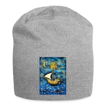 Vessel in the Starry Ocean - Jersey Beanie - heather grey - Front