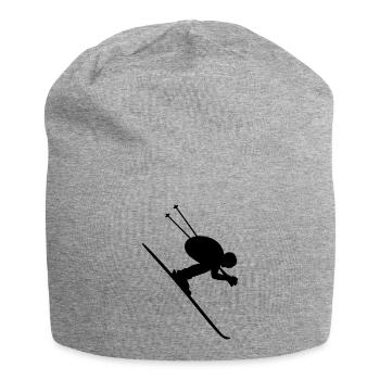Skifahrer Downhill - Jersey-Beanie - Grau meliert - Vorne