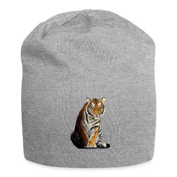 tigre - Bonnet en jersey - gris chiné - Devant