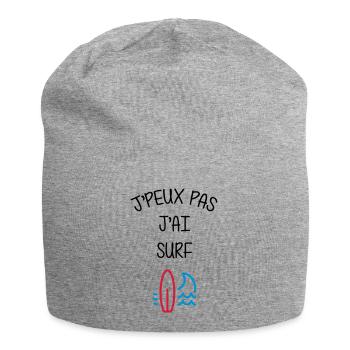 Surf / Surfeur / Sport / Sportif / J'peux pas - Bonnet en jersey - gris chiné - Devant